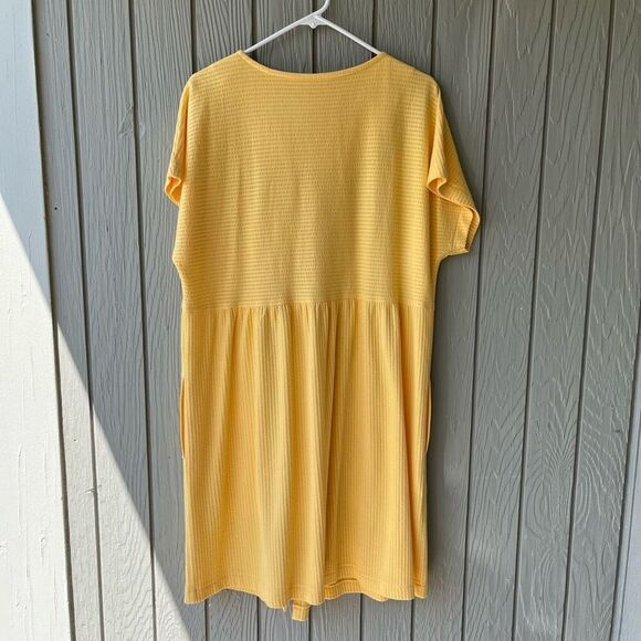 Vintage Stan Herman Yellow Zip Lounge Dress w/ Sun Zipper Pull Sz L Pockets - Picture 8 of 8